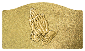 DASHELL-516-GD-SH-GD Gold Praying Hands Shimmer Gold Background